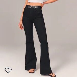 Abercrombie black ultra high rise flare
